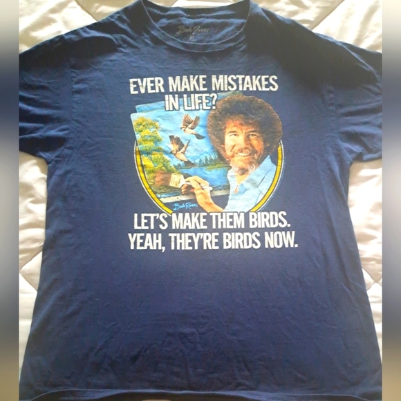 Bob Ross t-shirt in navy blue - Picture 1 of 3